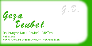 geza deubel business card